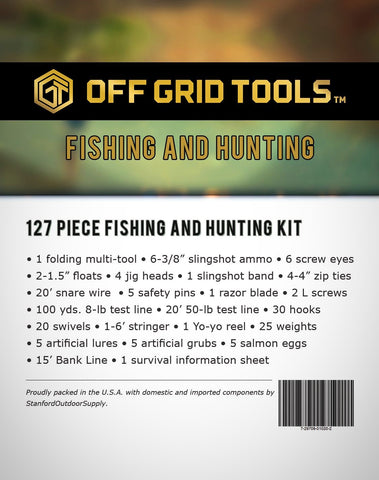 OGT Fishing & Hunting - 127 Piece Fishing & Hunting Kit – Off Grid