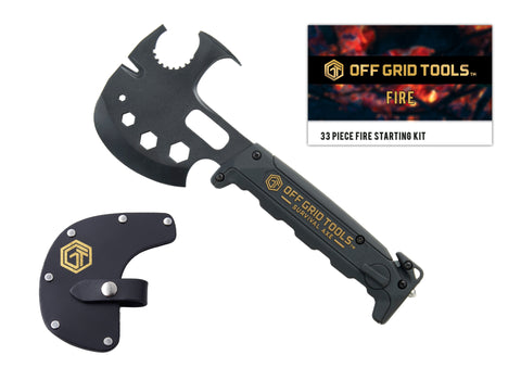 OGT Survival Axe + Leather Sheath + Fire Survival Kit