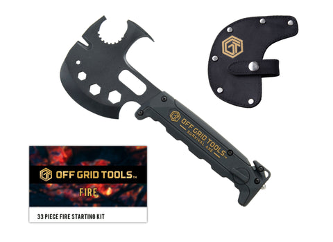 OGT Survival Axe + Nylon Sheath + Fire Survival Kit