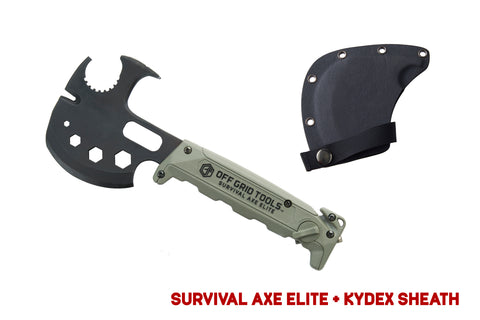 Green/Black Survival Ave Elite + Kydex Sheath